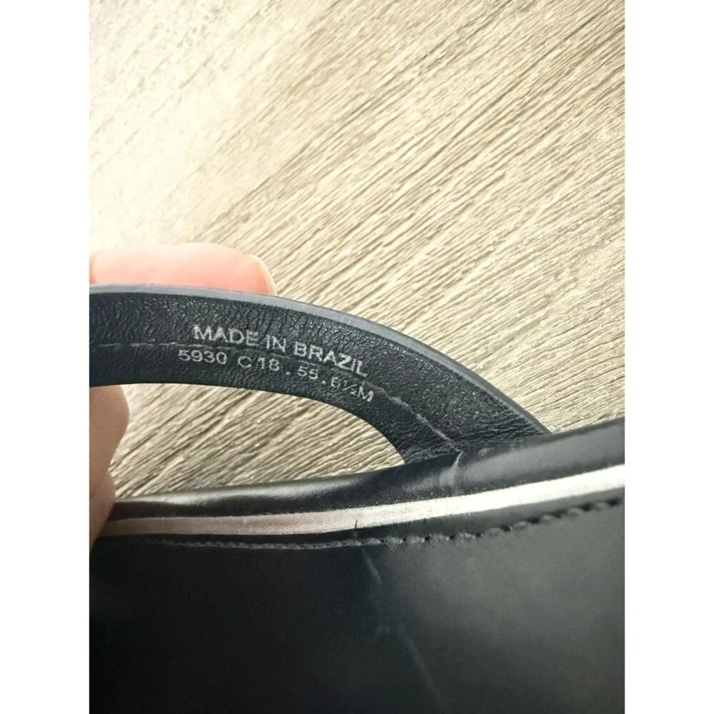 Tory Burch Navy & Silver Miller Logo Thong Sandals Size 6.5 EUC